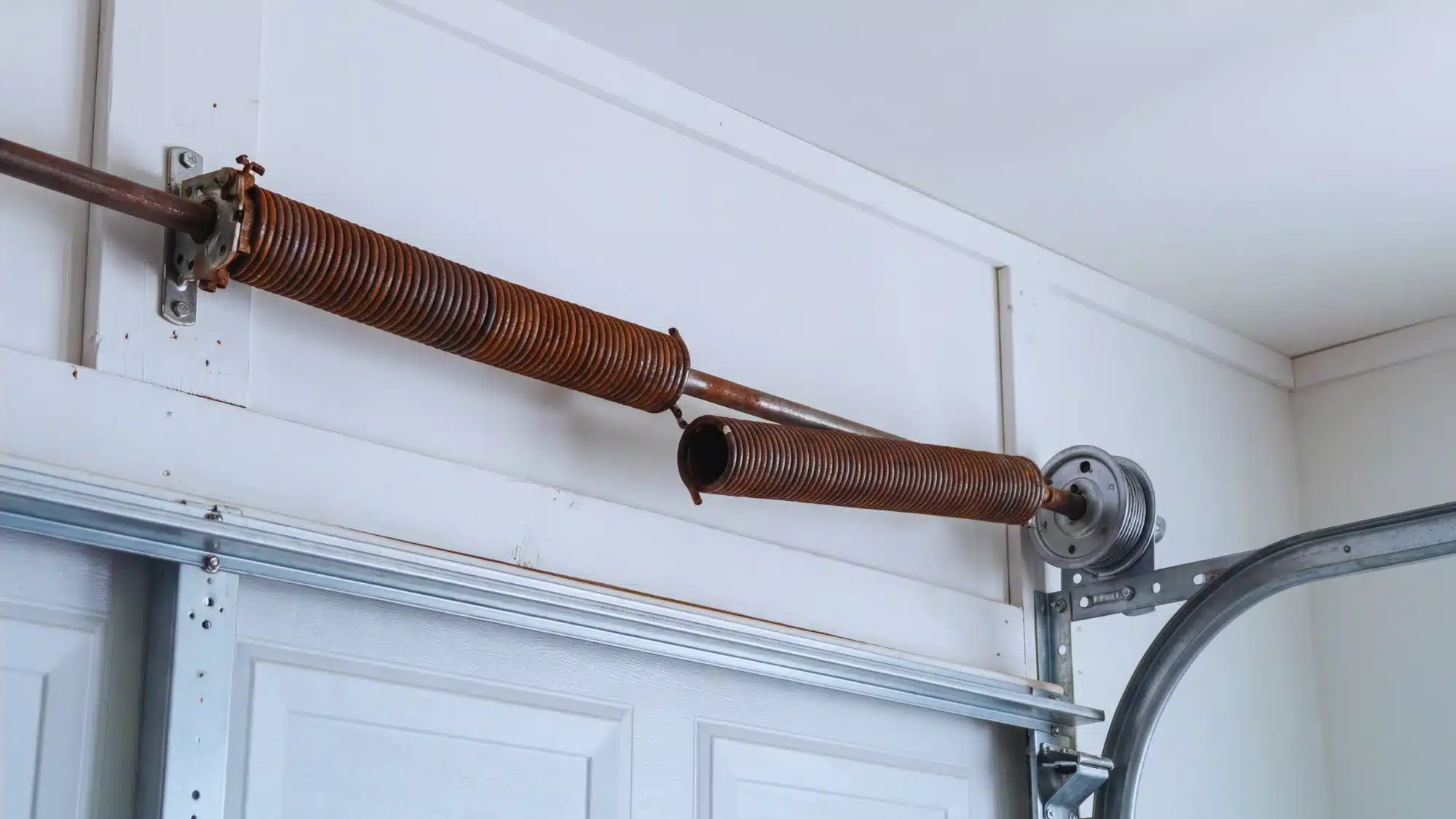 homeowner dealing with broken garage door issue